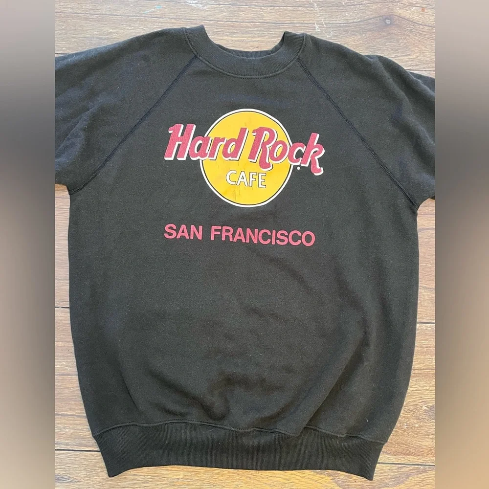 Vintage Hanes Hard Rock Cafe San Francisco Crewneck Sweatshirt Mens size Large - Picture 5 of 6